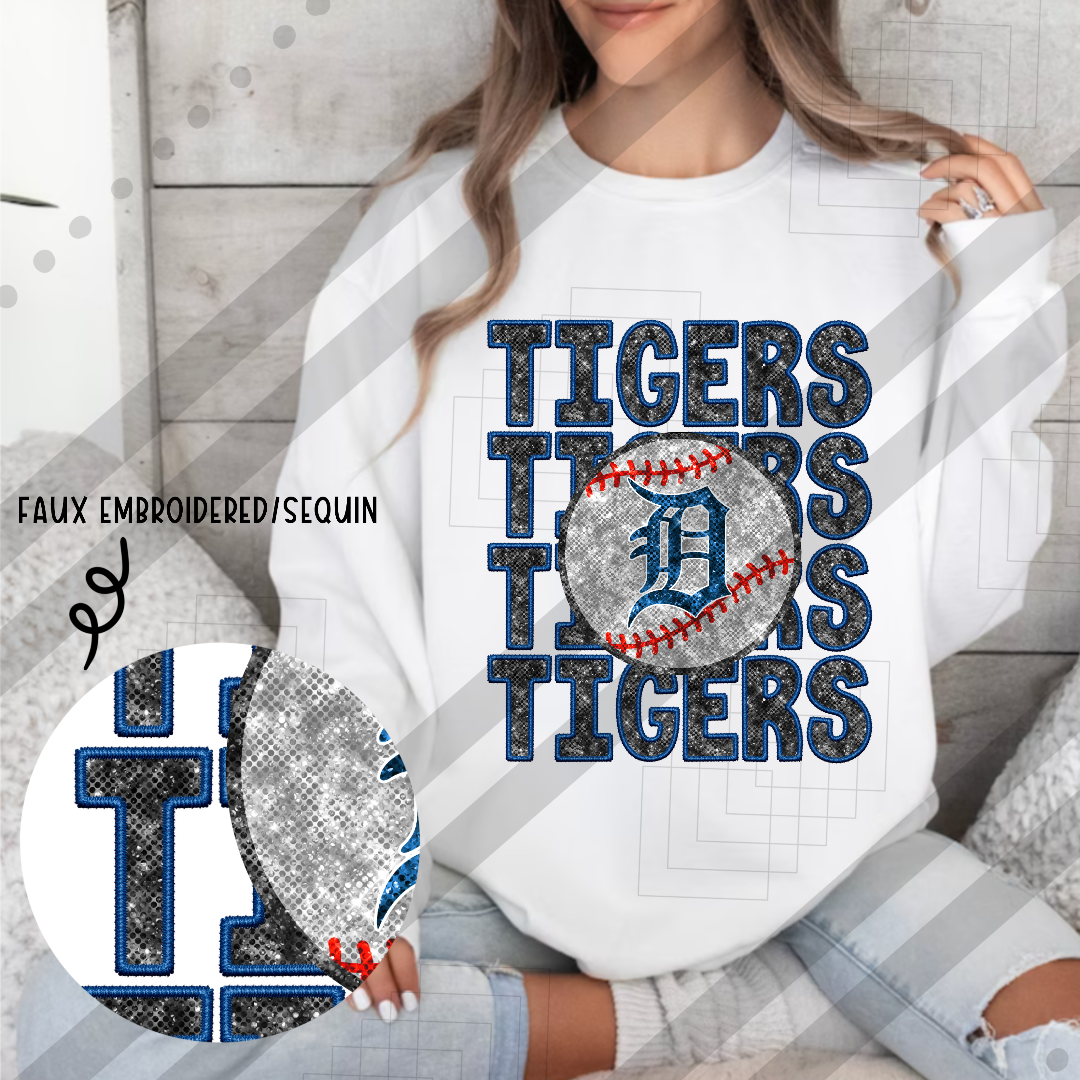 Tigers Stacked Baseball