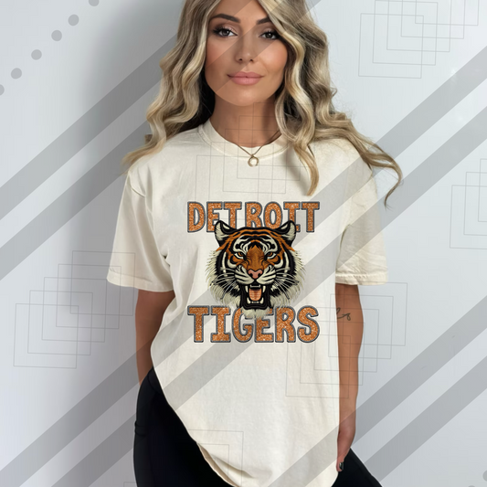 Detroit Tigers Faux Glitter