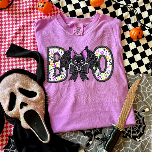 Boo bat with black bow