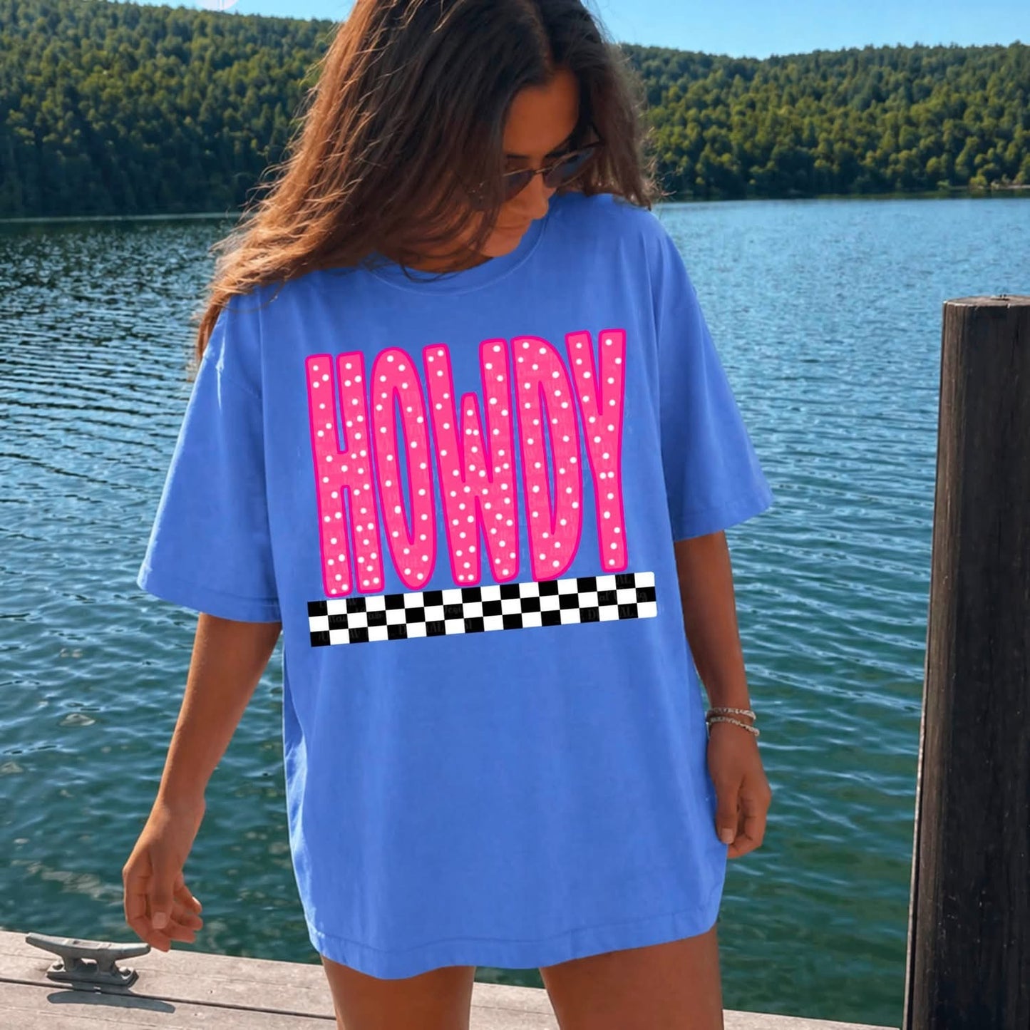 Howdy - Checker Pink