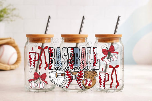 Baseball Mama Red Wrap UVDTF