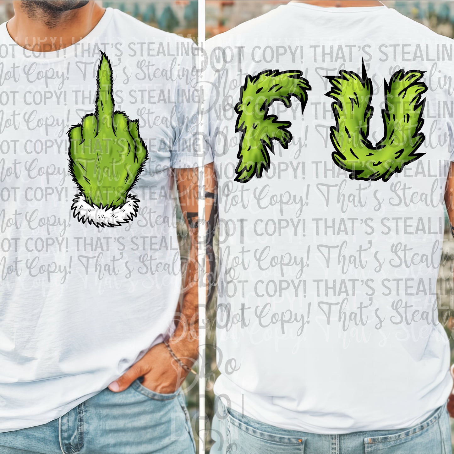 Green Middle Finger FU