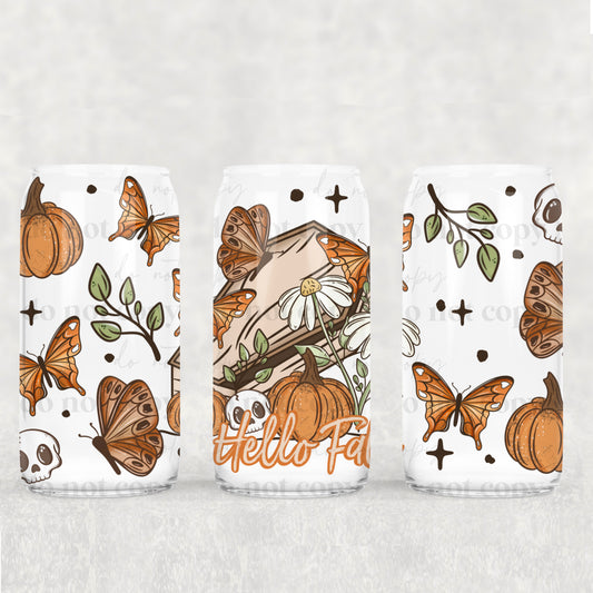 Hello Fall Butterflies and Pumpkins