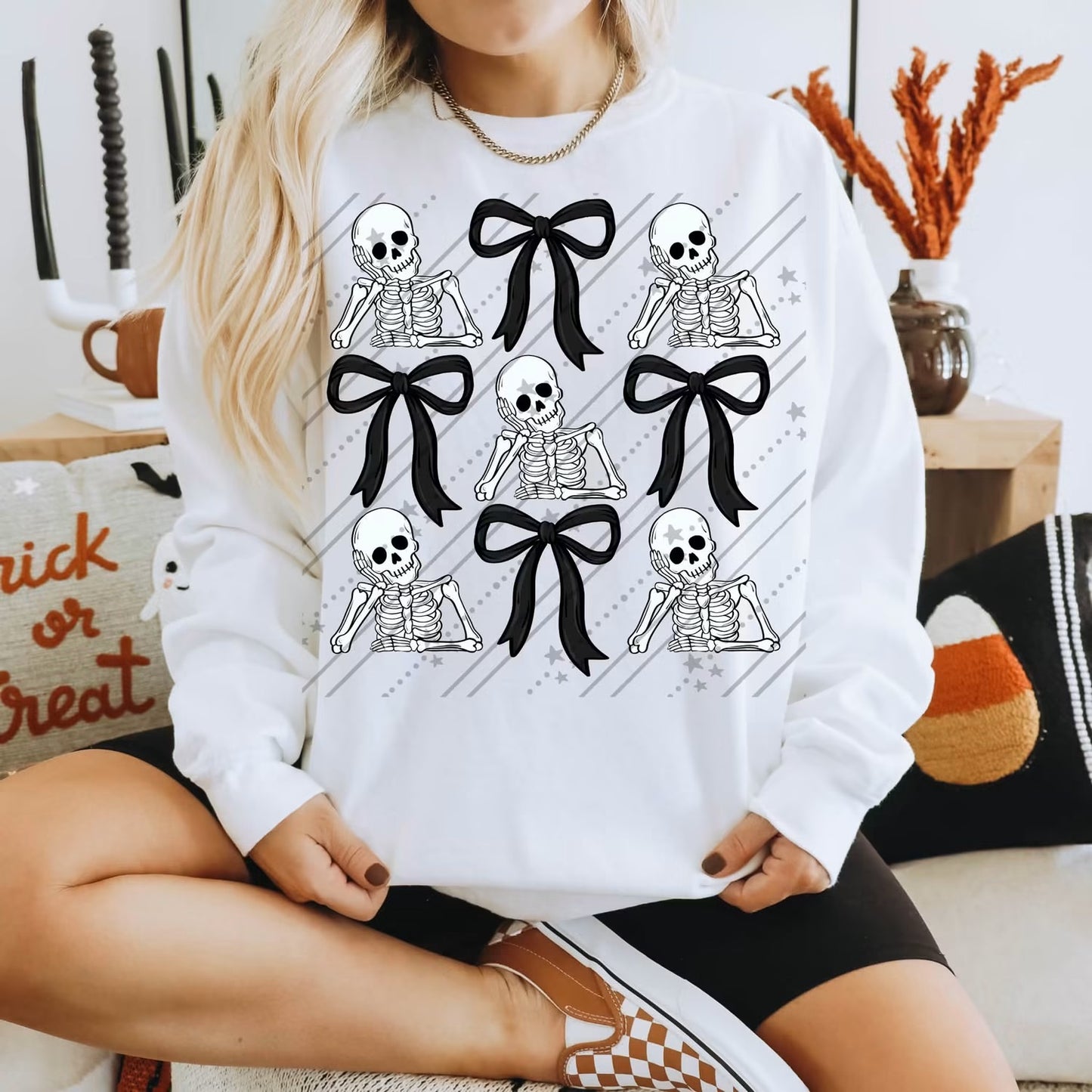 Skeleton & Black Bows Grid