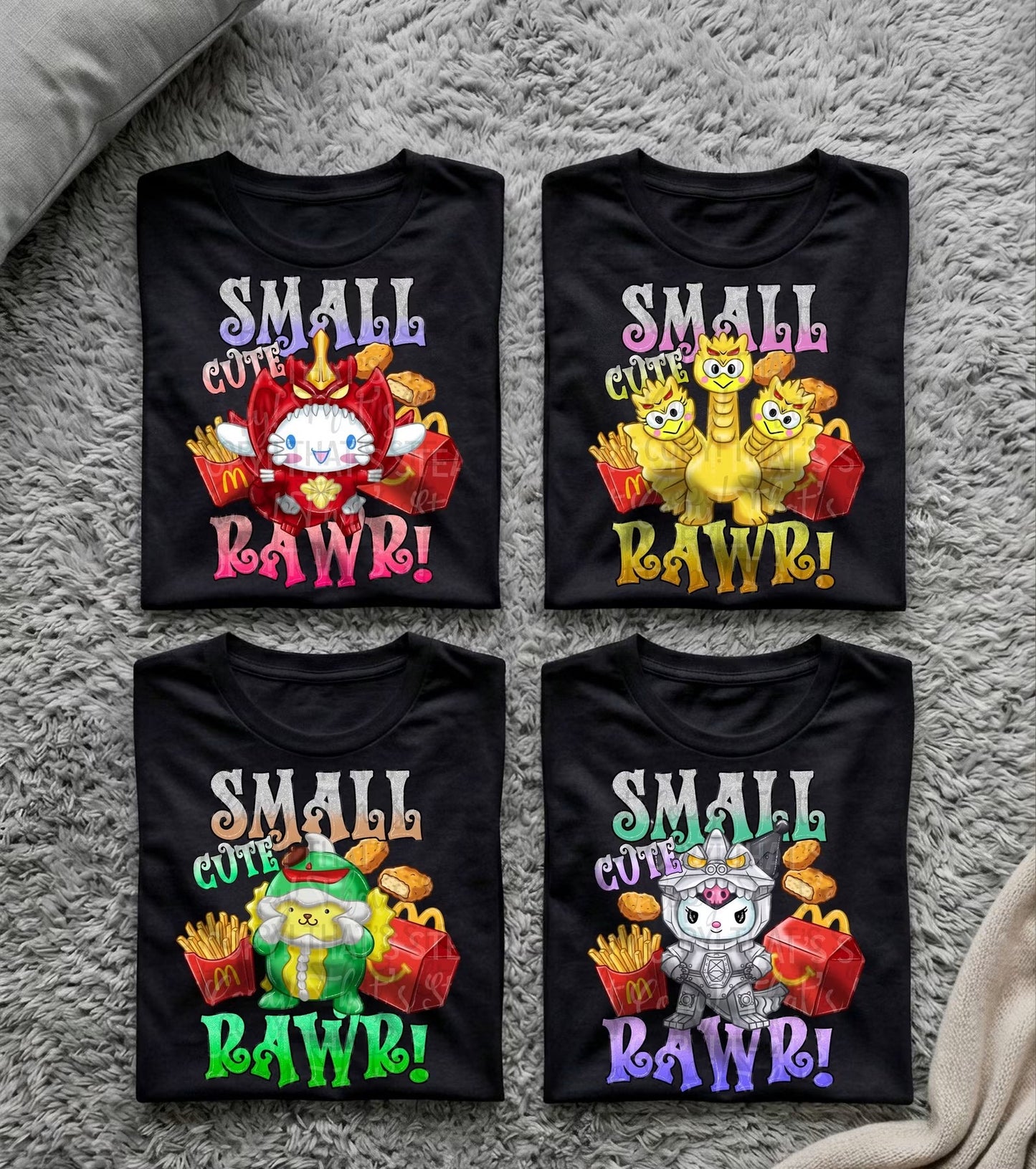 Small Cute Rawr Sanrio Godzilla Characters Design