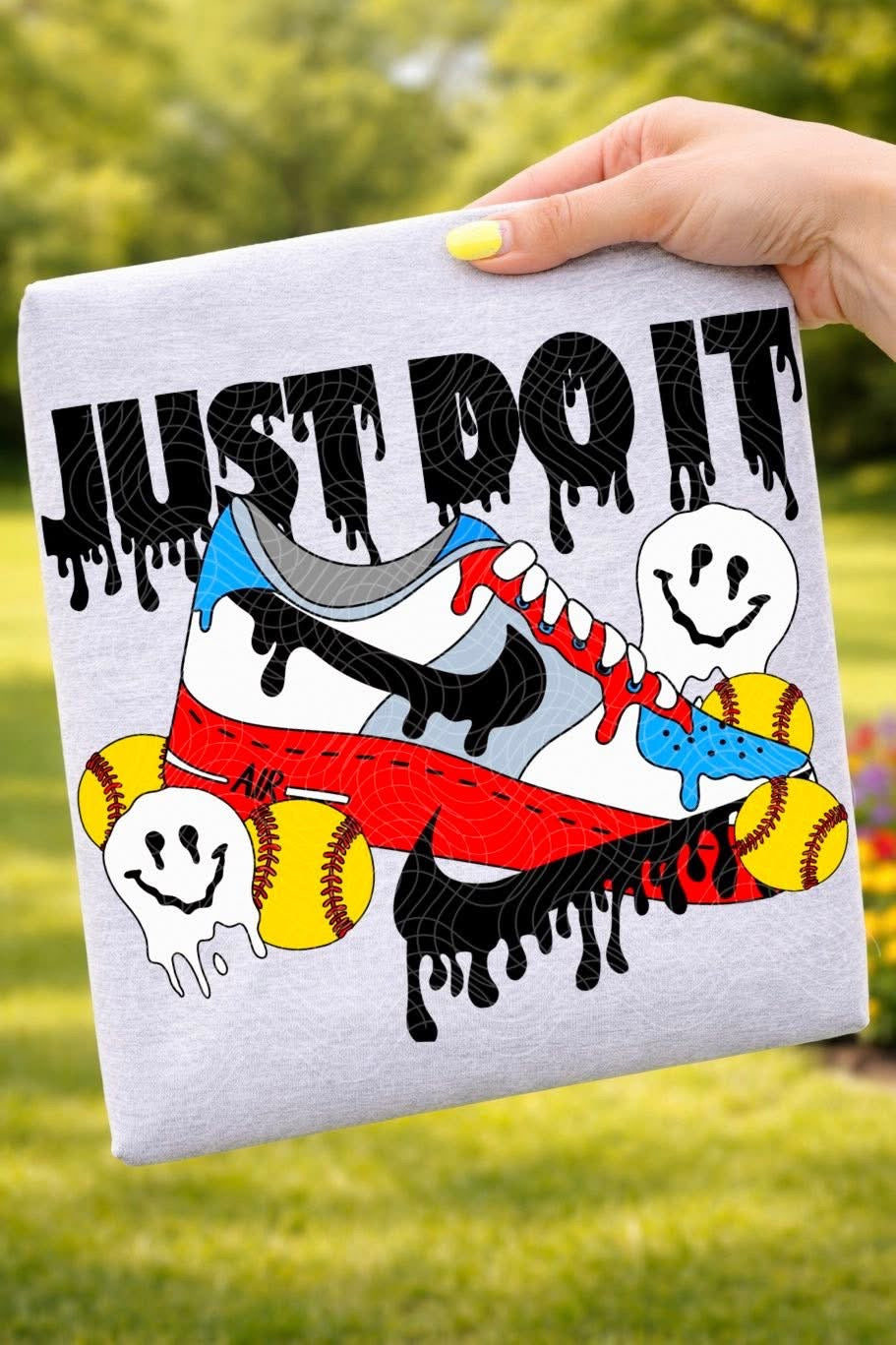 Just Do It Softball Drip Black Yellow