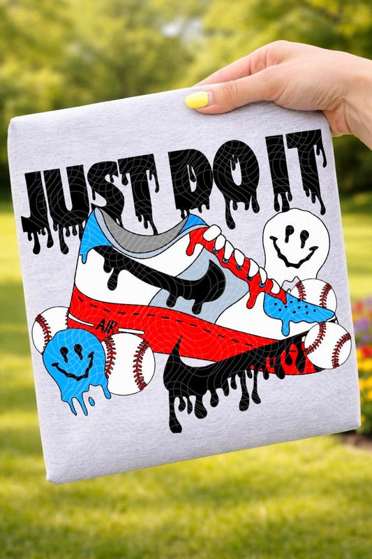 Just Do It Softball Drip Black Blue