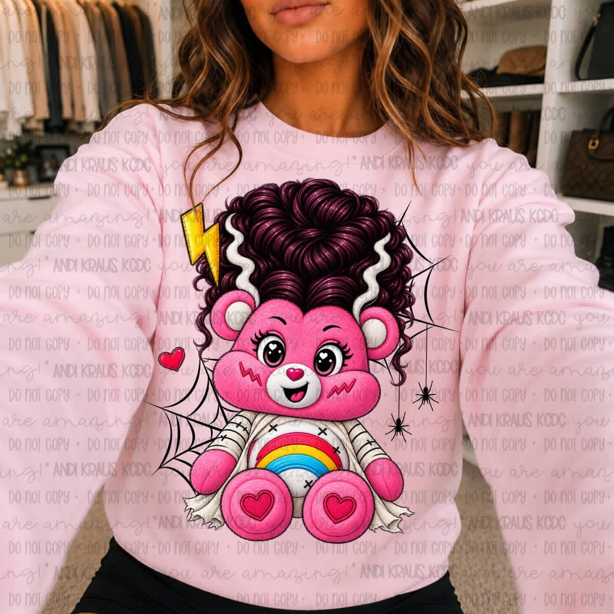 Frankenstein Bride Bear Pink