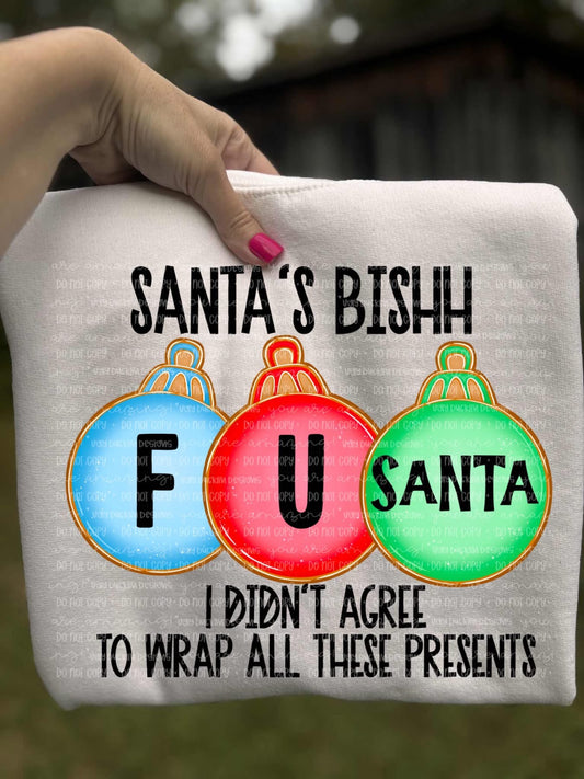 F U Santa Ornaments