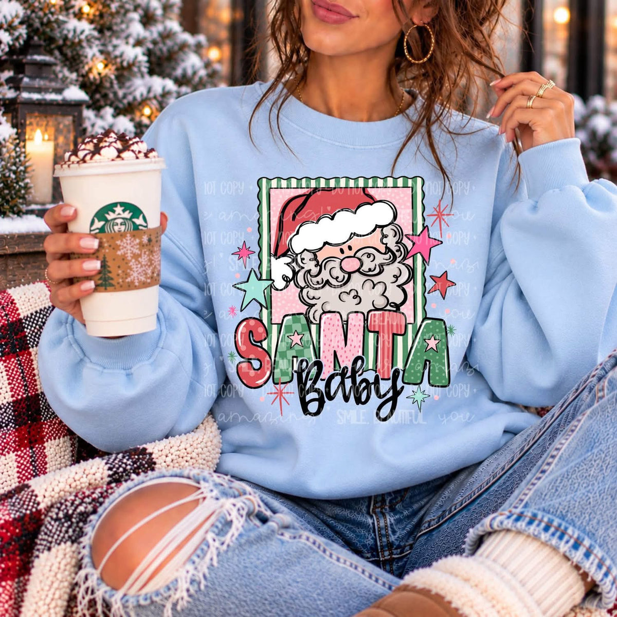 Santa Baby Retro Santa Frame