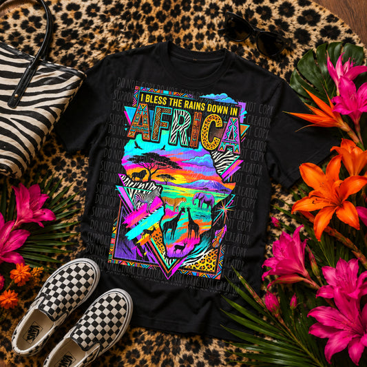 I Bless the Rains Down in Africa Blk Tee
