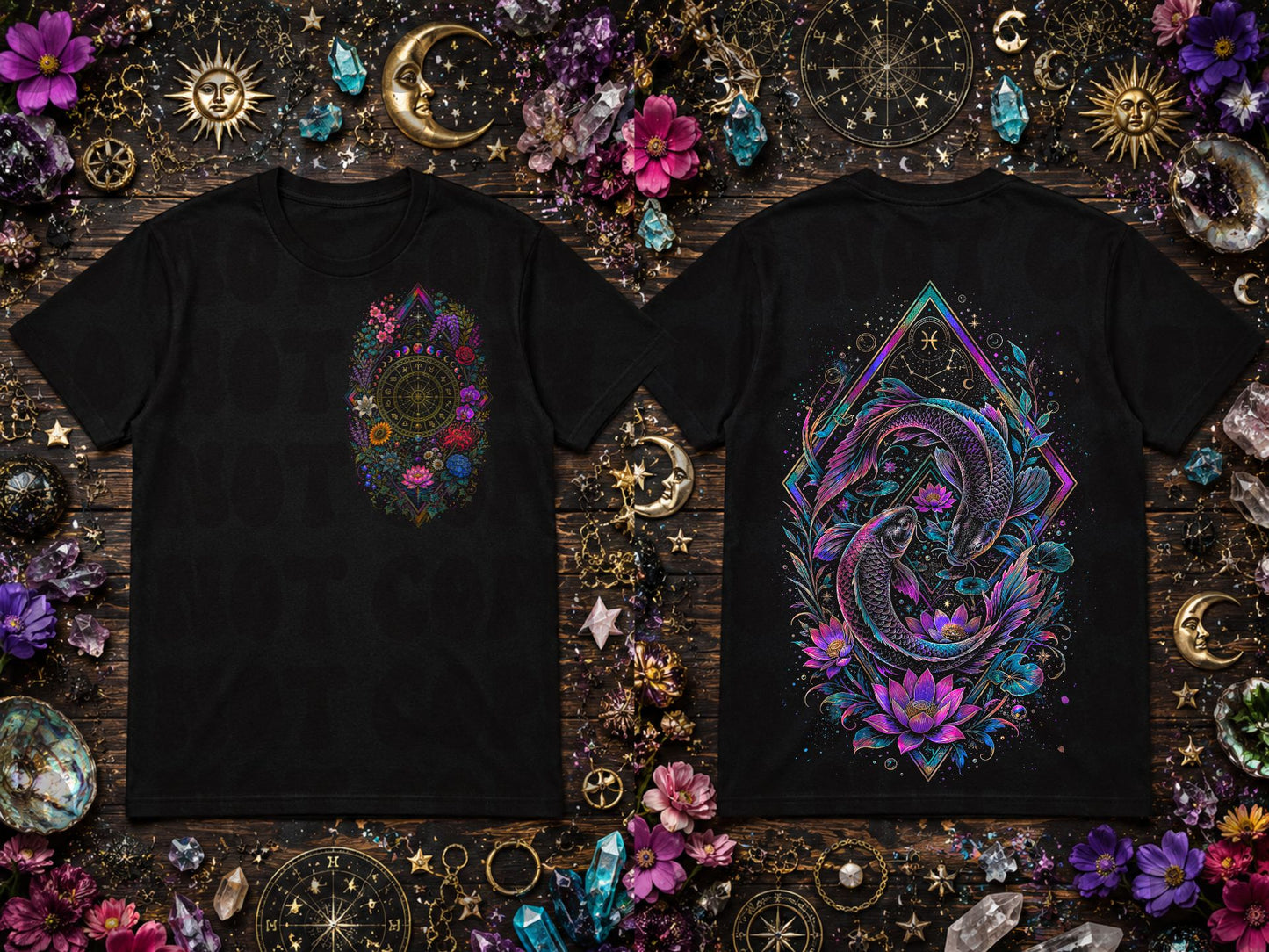 Pisces Zodiac Blk Tee