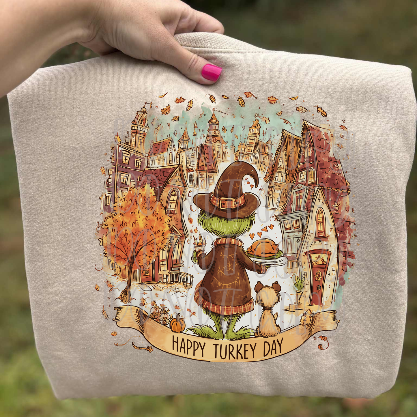 Happy Turkey Day Town Scene