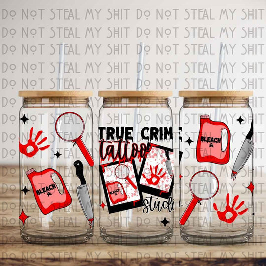 True Crime Tattoo Studio Glass Can