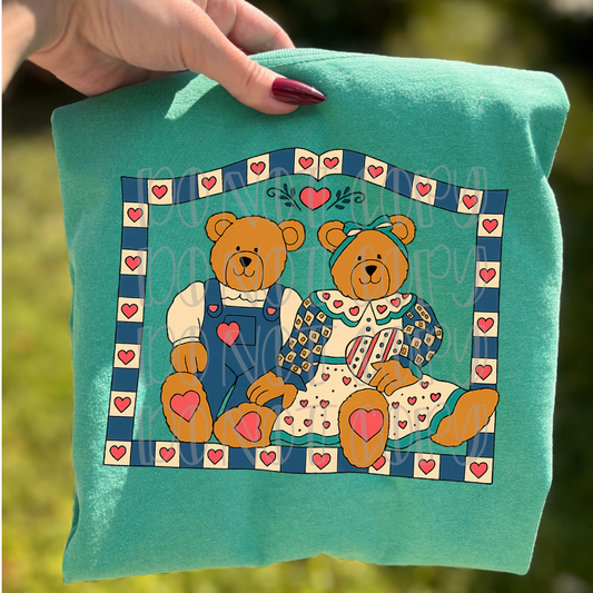 Vintage Bear Couple Quilt