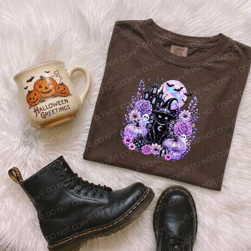 Glitter Black Cat Halloween
