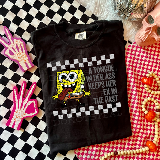 Tongue Bob grey font