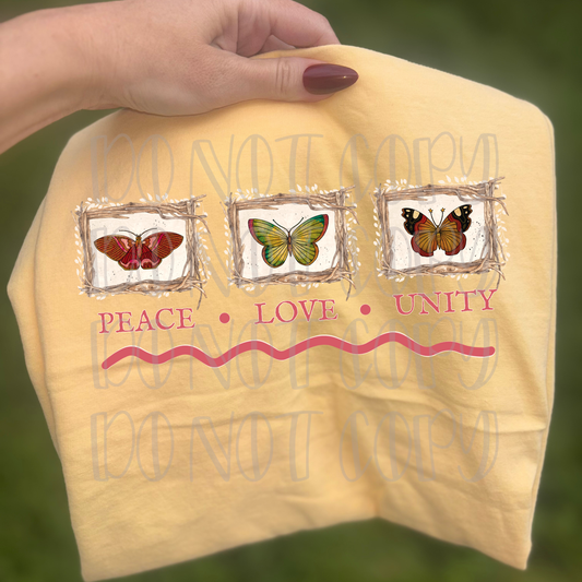 Peace Love Unity Butterflies