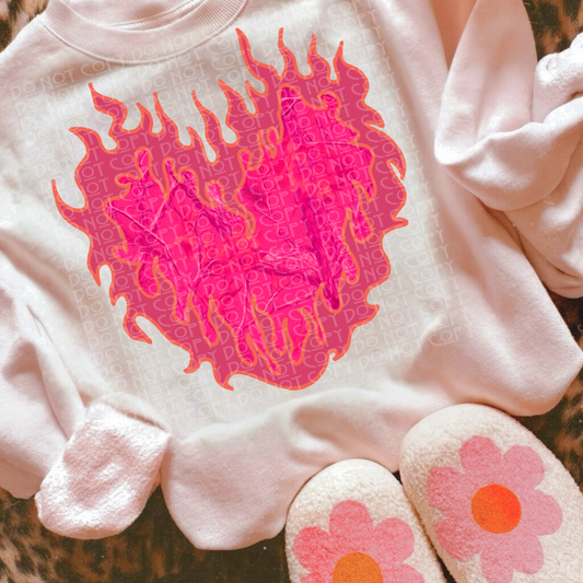 Pink Flame Heart