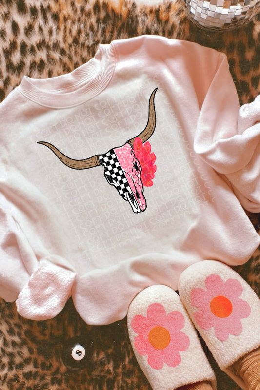 Checkered Bull Skull