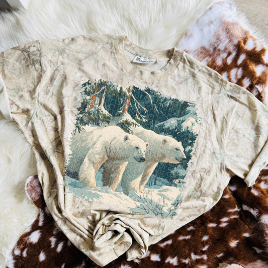 Polar Bears in Winter Forest