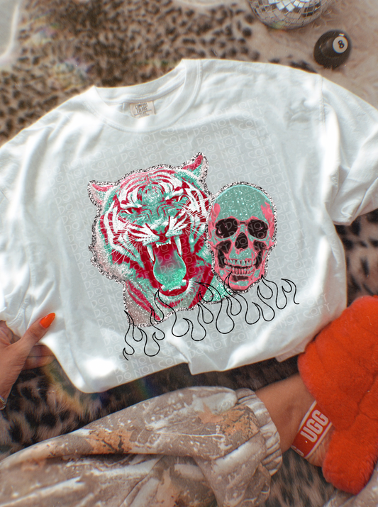 Tiger Skull Flames