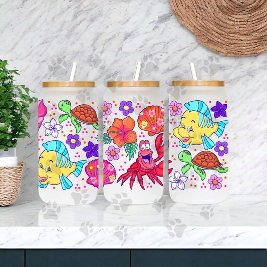 Mermaid Flounder Sebastian Cup Wrap UV DTF