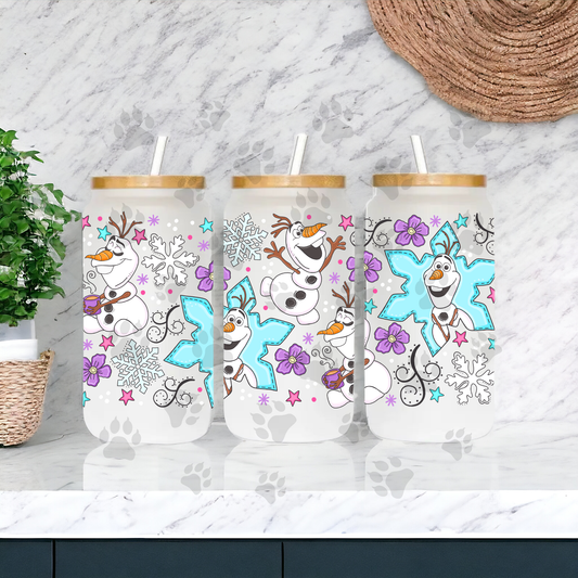Frozen Snowflake Cup Wrap UV DTF