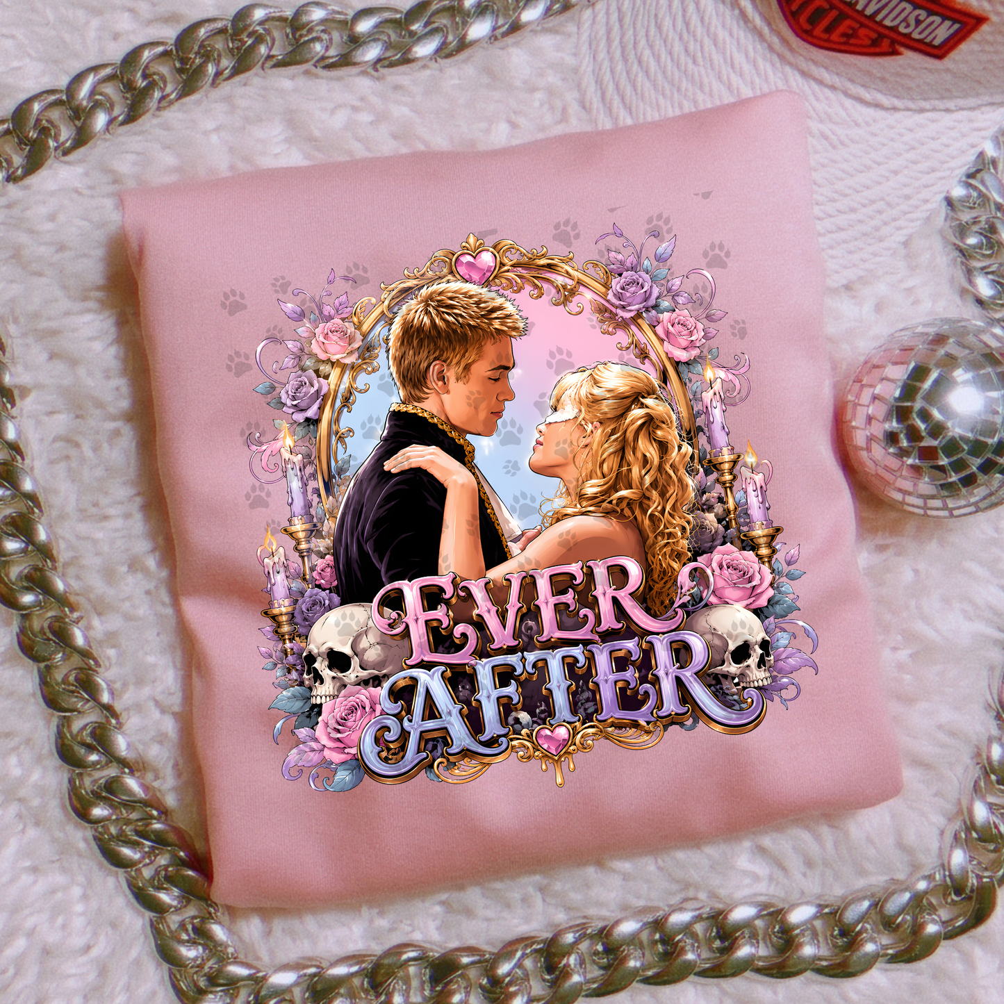 Ever After Couple Roses Skulls