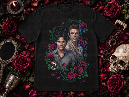 Damon & Stefan Salvatore blk tee