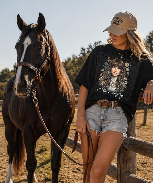 EL Daisy Black Tee