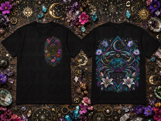 Cancer Zodiac Blk Tee