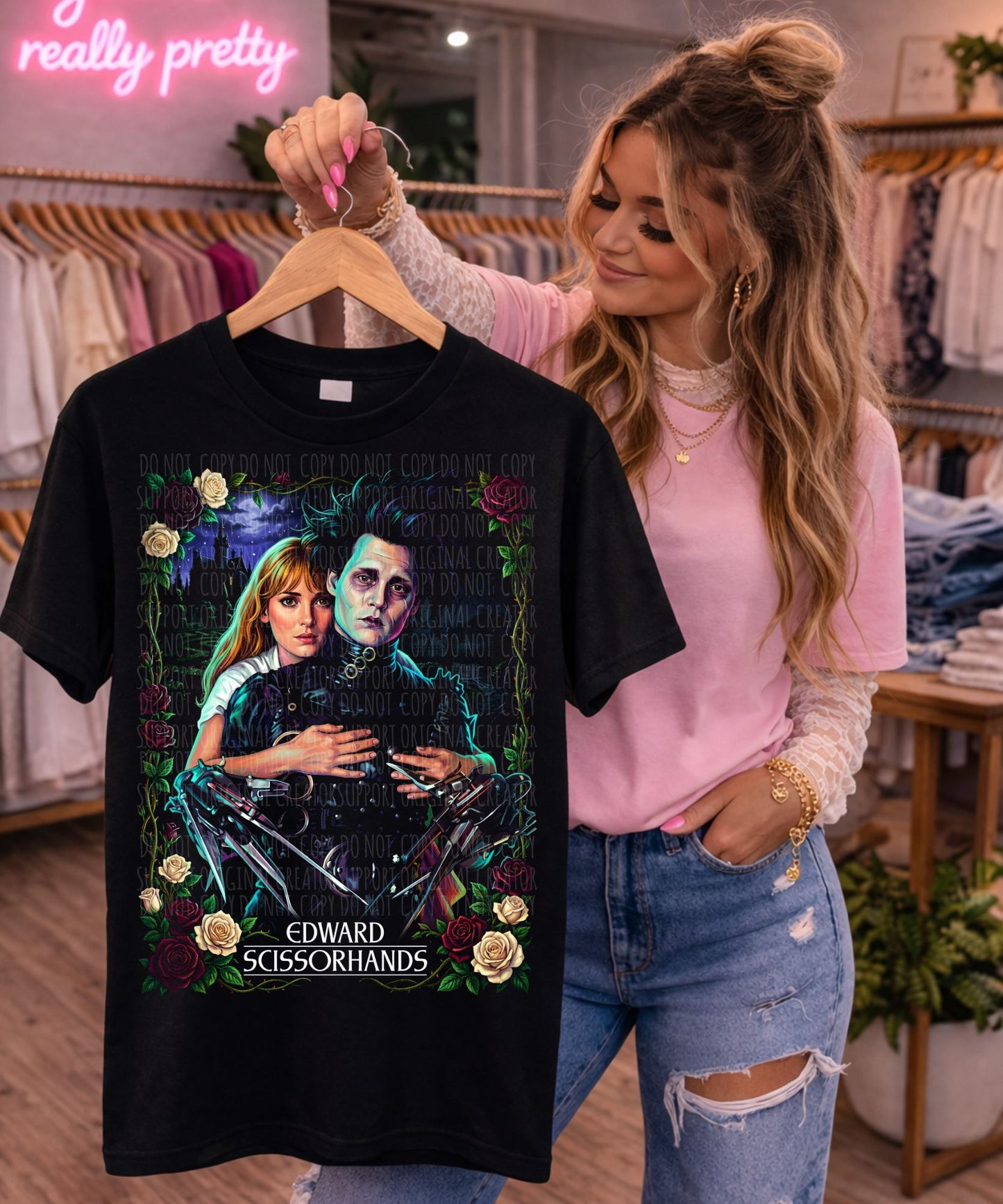 Scissorhands Blk Tee