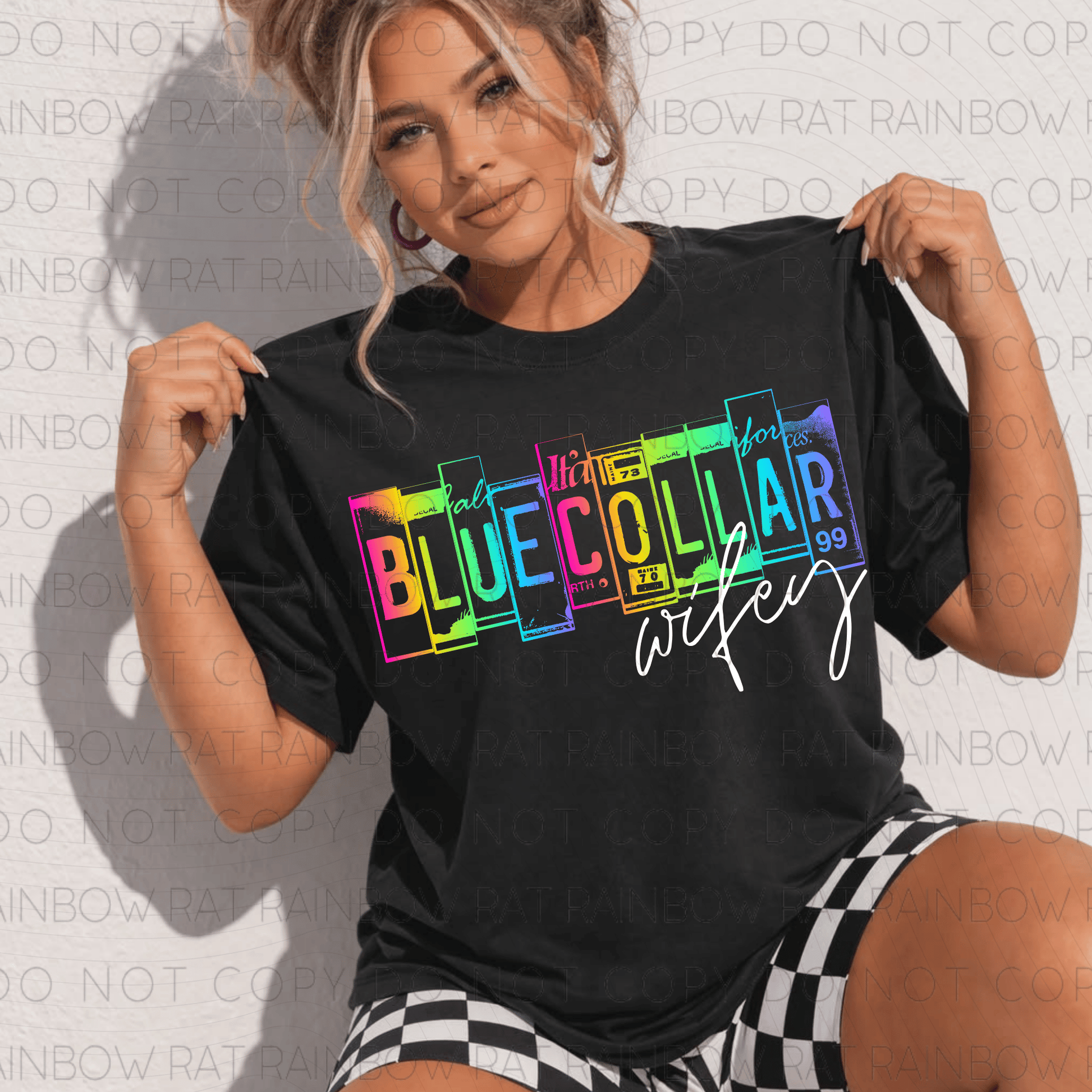 Blue Collar Wifey License Plate