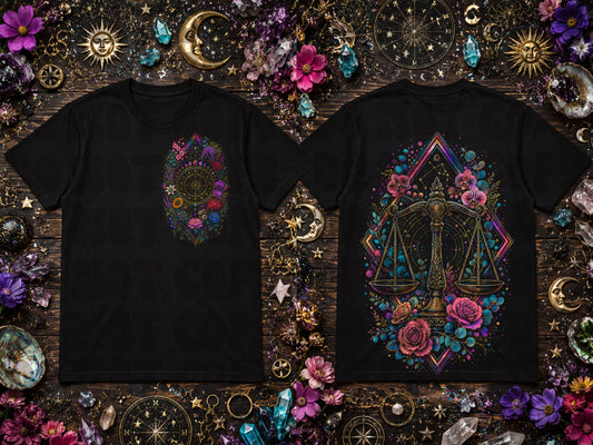 Libra Zodiac Blk Tee