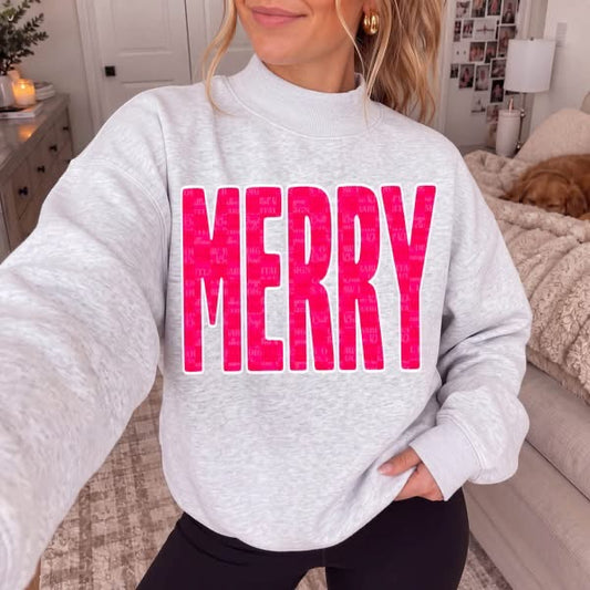 Merry Hot Pink DTF transfer