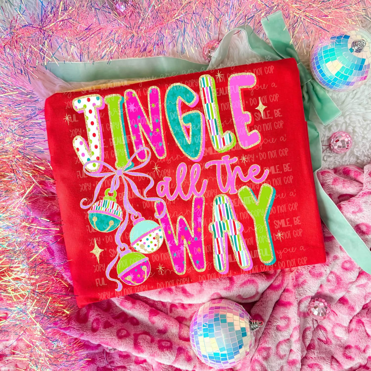Jingle All the Way Ornaments DTF transfer