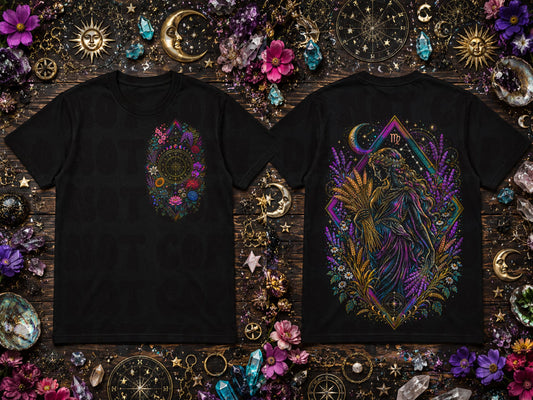Virgo Zodiac Blk Tee
